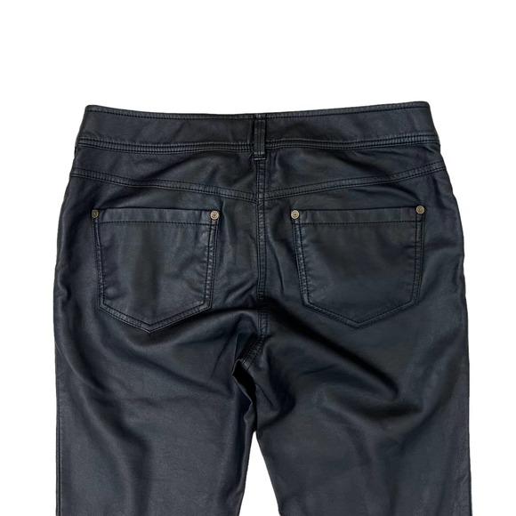 Free People Faux Leather Pants Size 4 Zip Ankle Zipper Pockets Moto Skinny Black - Picture 7 of 7